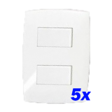 Kit 5 Interruptores Duplo Simples - (HOME BRANCA)